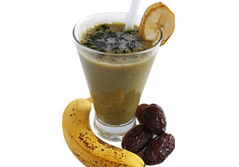 Smoothie With Bananas, Dates And Barely Stalks